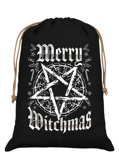 Merry Witchmas Black Hessian Santa Sack