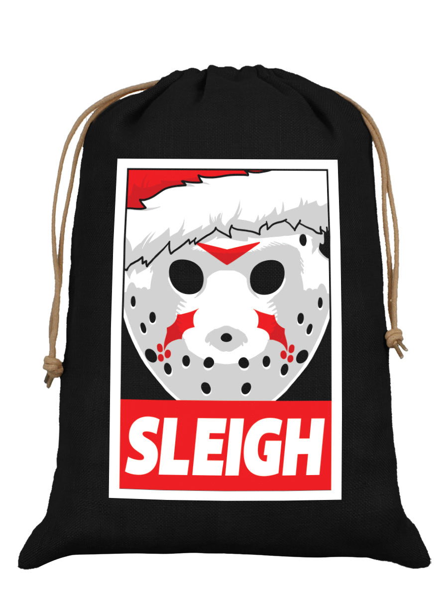 Horror Sleigh Black Hessian Santa Sack
