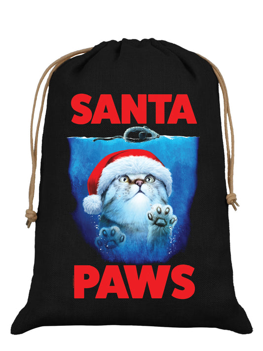 Horror Cats Santa Paws Black Hessian Santa Sack
