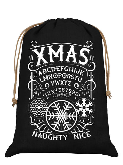 Xmas Ouija Black Hessian Santa Sack