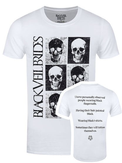 Black Veil Brides Skulls Men's White T-Shirt