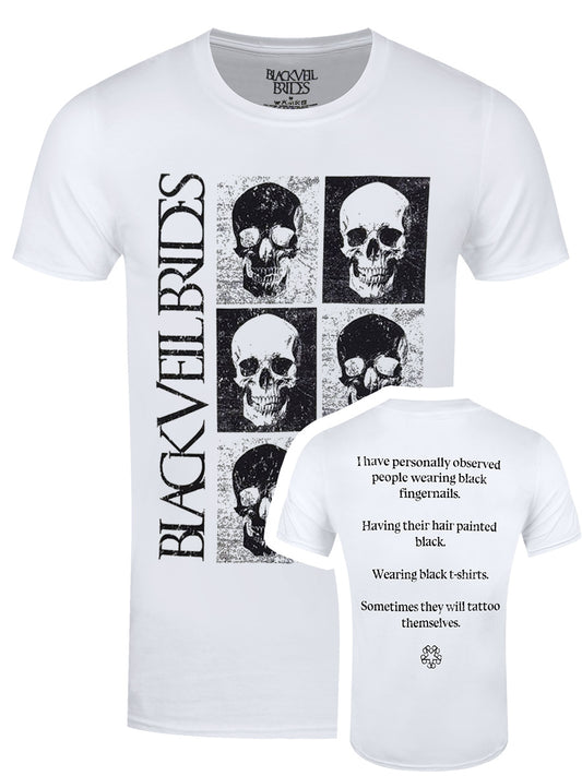 Black Veil Brides Skulls Men's White T-Shirt
