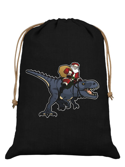 Santa-Saurus Black Hessian Santa Sack