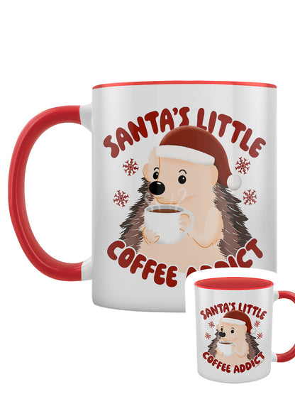 Santa's Little Coffee Addict Red Inner 2-Tone Mug