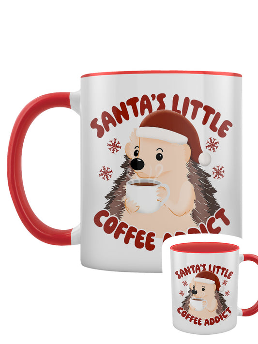 Santa's Little Coffee Addict Red Inner 2-Tone Mug
