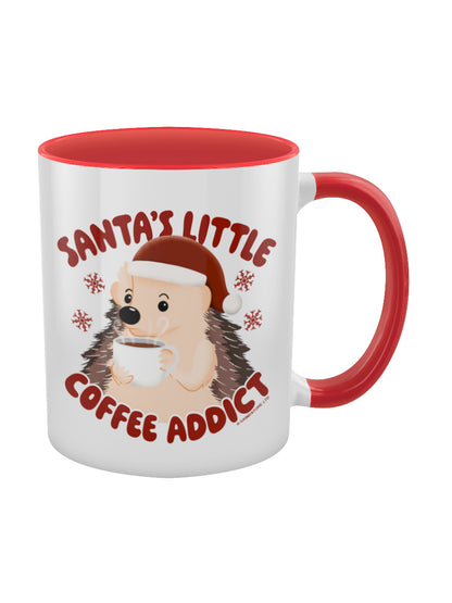 Santa's Little Coffee Addict Red Inner 2-Tone Mug