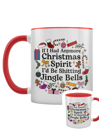 Christmas Spirit & Shitting Jingle Bells Red Inner 2-Tone Mug