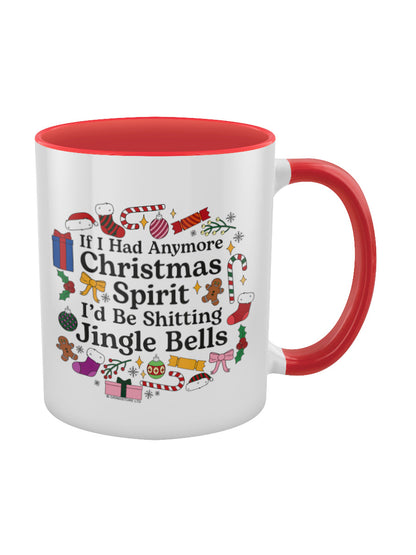 Christmas Spirit & Shitting Jingle Bells Red Inner 2-Tone Mug