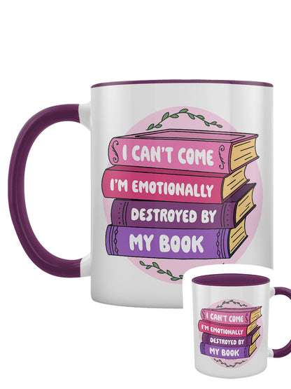 Emotionally Destroyed By My Book Purple Inner 2-Tone Mug