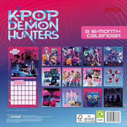 KPop Demon Hunters 2026 Square Calendar