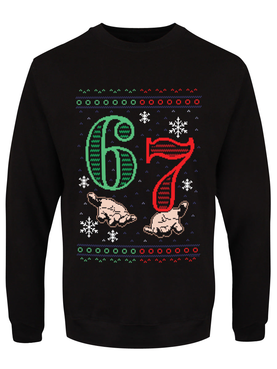 Six Seven Men's Black Christmas Jumper