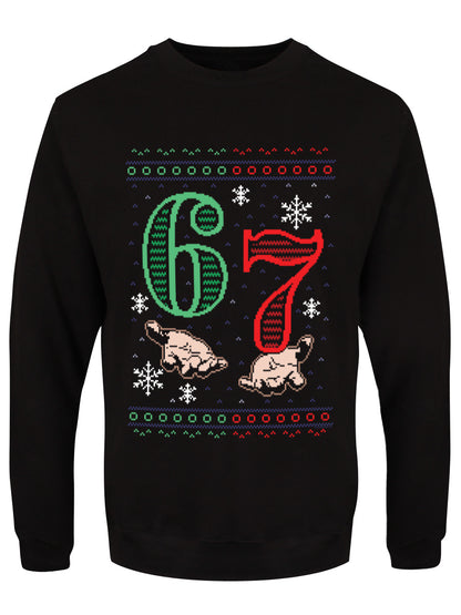 Six Seven Men's Black Christmas Jumper