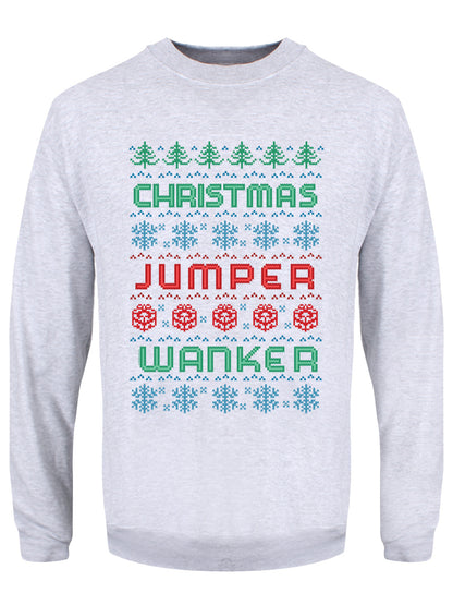 Christmas Jumper Wanker Men's Grey Christmas Jumper