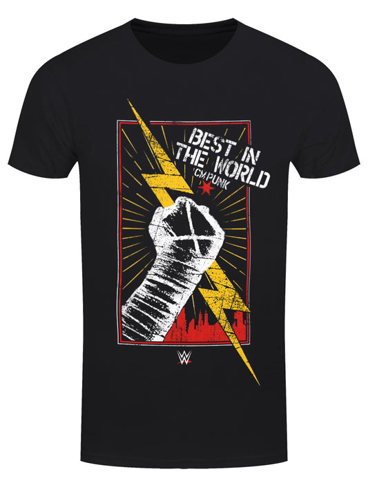WWE CM Punk Bolt Men's Black T-Shirt