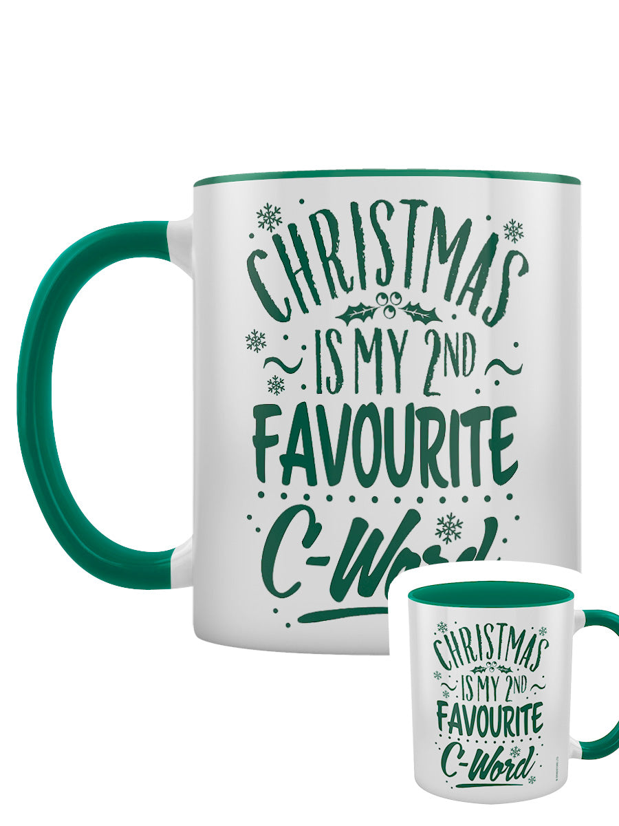 Christmas Is My 2nd Favourite C-Word Green Inner 2-Tone Mug