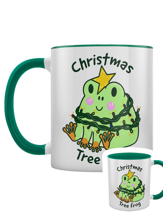 Christmas Tree Frog Green Inner 2-Tone Mug