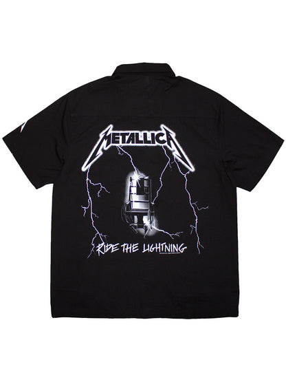 Metallica Ride The Lightning Men's Black Shirt (Back & Sleeve Print)