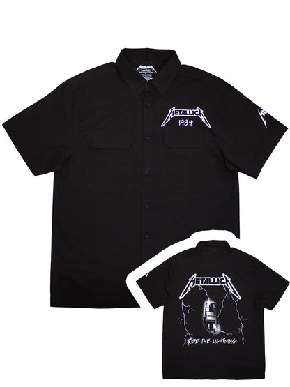 Metallica Ride The Lightning Men's Black Shirt (Back & Sleeve Print)
