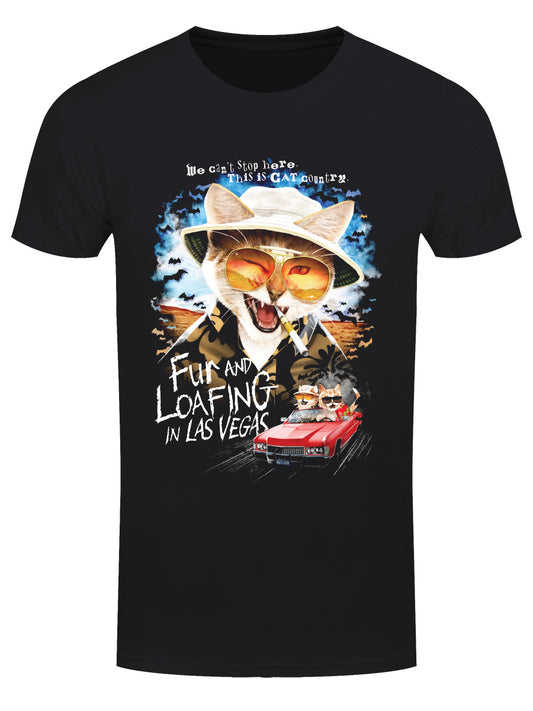 Horror Cats Fur And Loafing In Las Vegas Men's Black T-Shirt