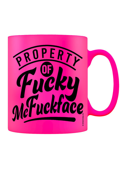 Property Of Fucky McFuckface Pink Neon Mug