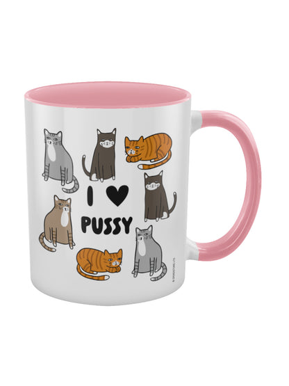 I Love Pussy Pink Inner 2-Tone Mug