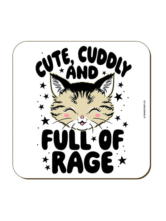 Kitsch Kittens Cute, Cuddly & Full Of Rage Square Coaster