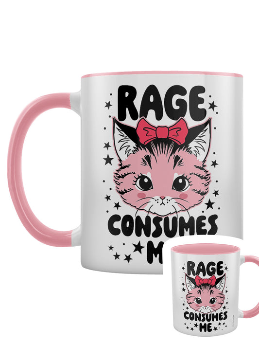 Kitsch Kitten Rage Consumes Me Pink Inner 2-Tone Mug