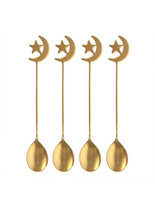 Set of 4 Star and Moon Teaspoons