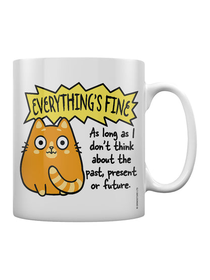 Everything's Fine Stressed Out Cat Mug