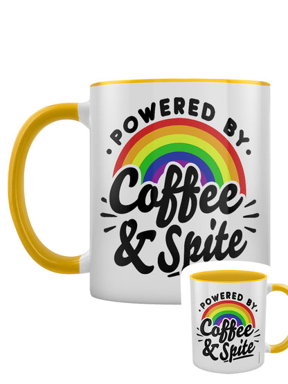 Powered By Coffee & Spite Yellow Inner 2-Tone Mug
