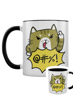 Sweary Cat Black Inner 2-Tone Mug