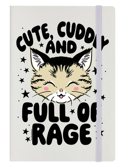 Kitsch Kitten Cute, Cuddly & Full Of Rage Cream A5 Hard Cover Notebook
