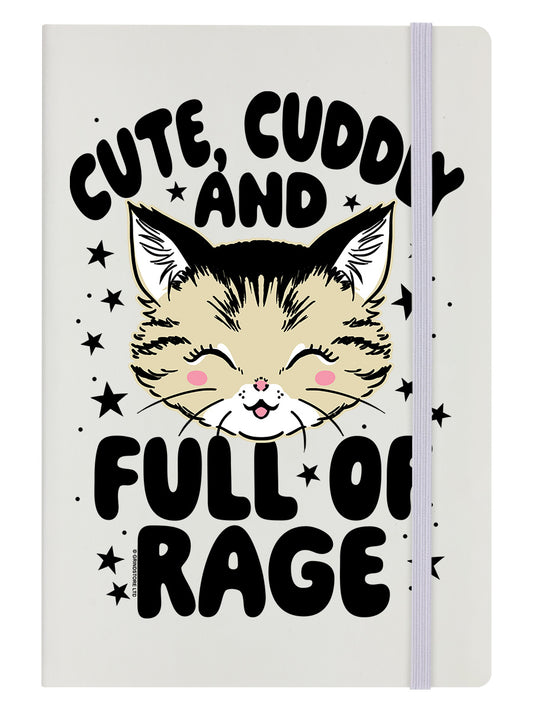 Kitsch Kitten Cute, Cuddly & Full Of Rage Cream A5 Hard Cover Notebook