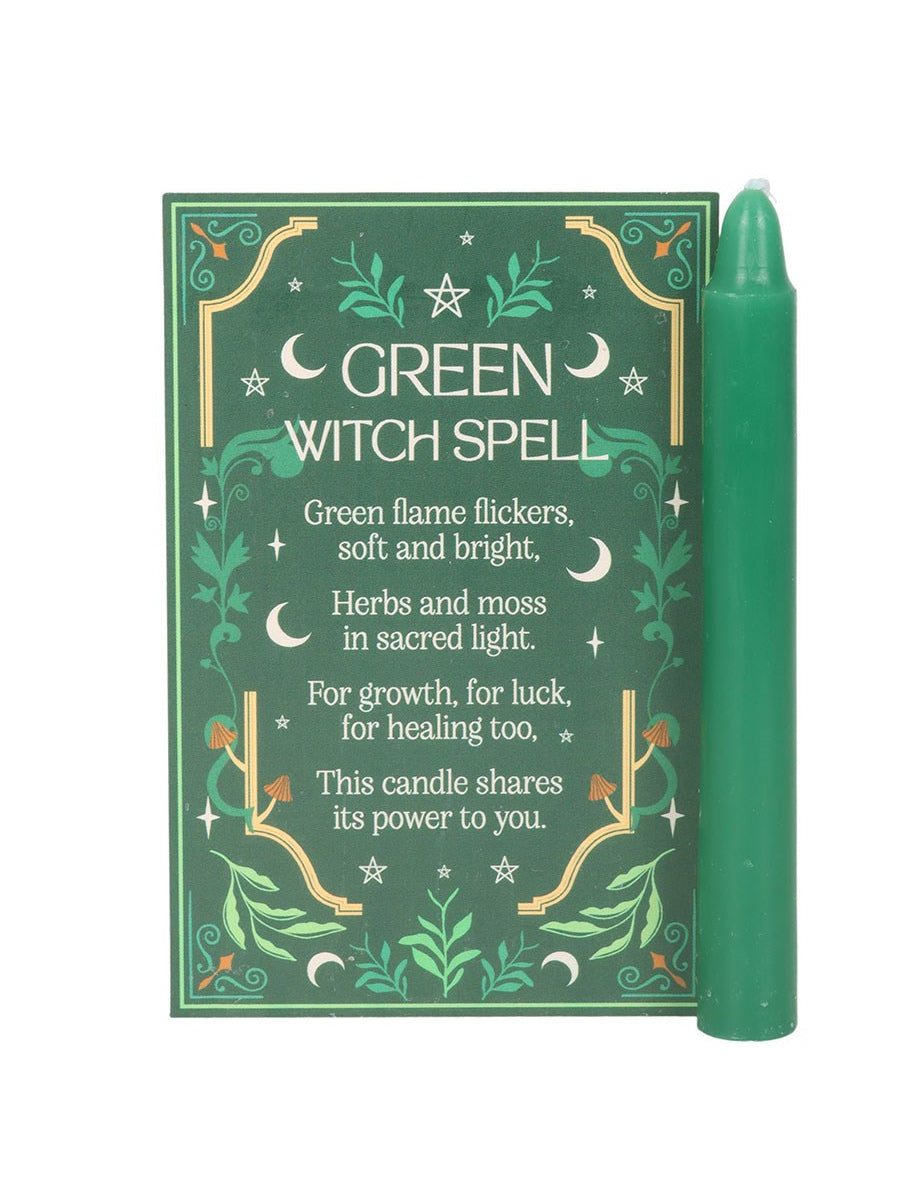 Pack of 12 Green Witch Spell Candles