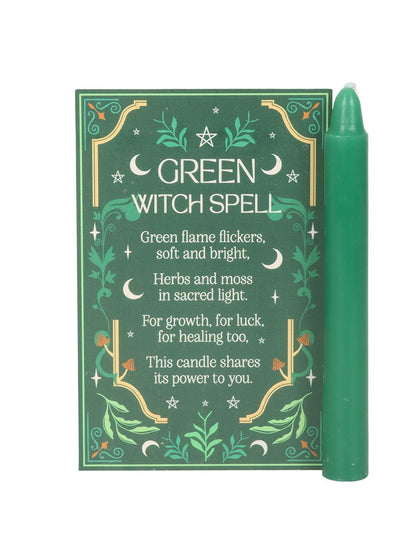 Pack of 12 Green Witch Spell Candles