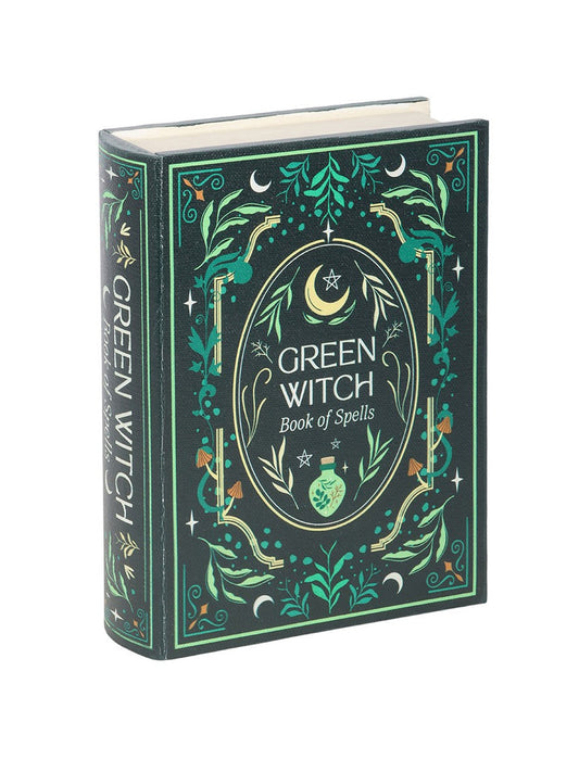 Green Witch Book Shaped Storage Box