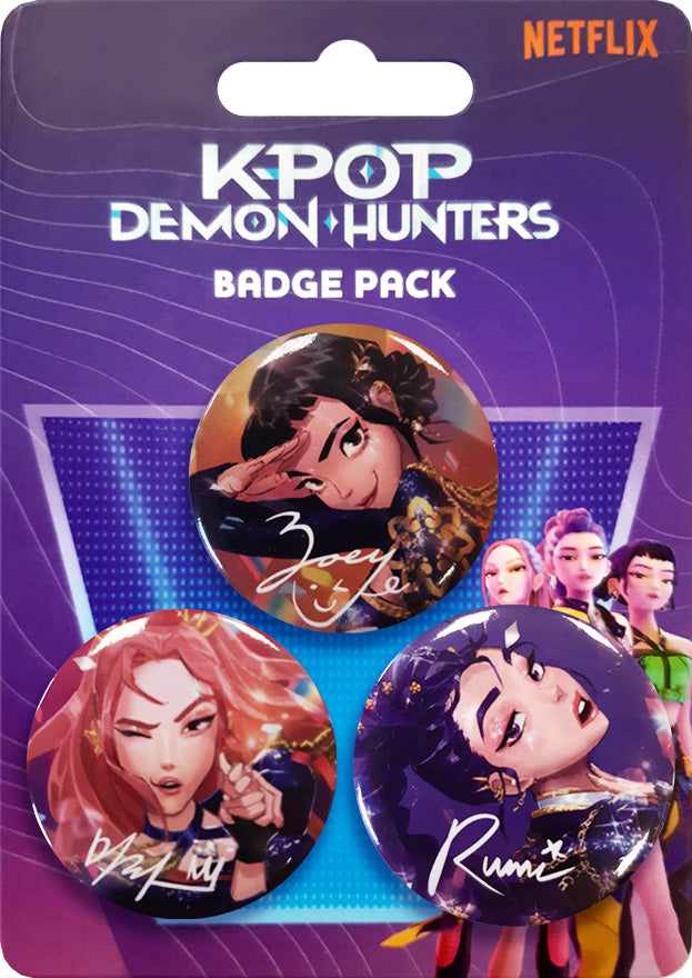 K-Pop Demon Hunters Huntrix 3-Piece Badge Pack