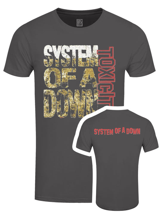 System Of A Down Toxicity Stack Men's Charcoal Grey T-Shirt