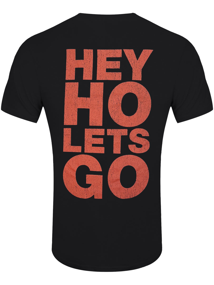 Ramones Hey Ho Red Block Text Men's Black T-Shirt