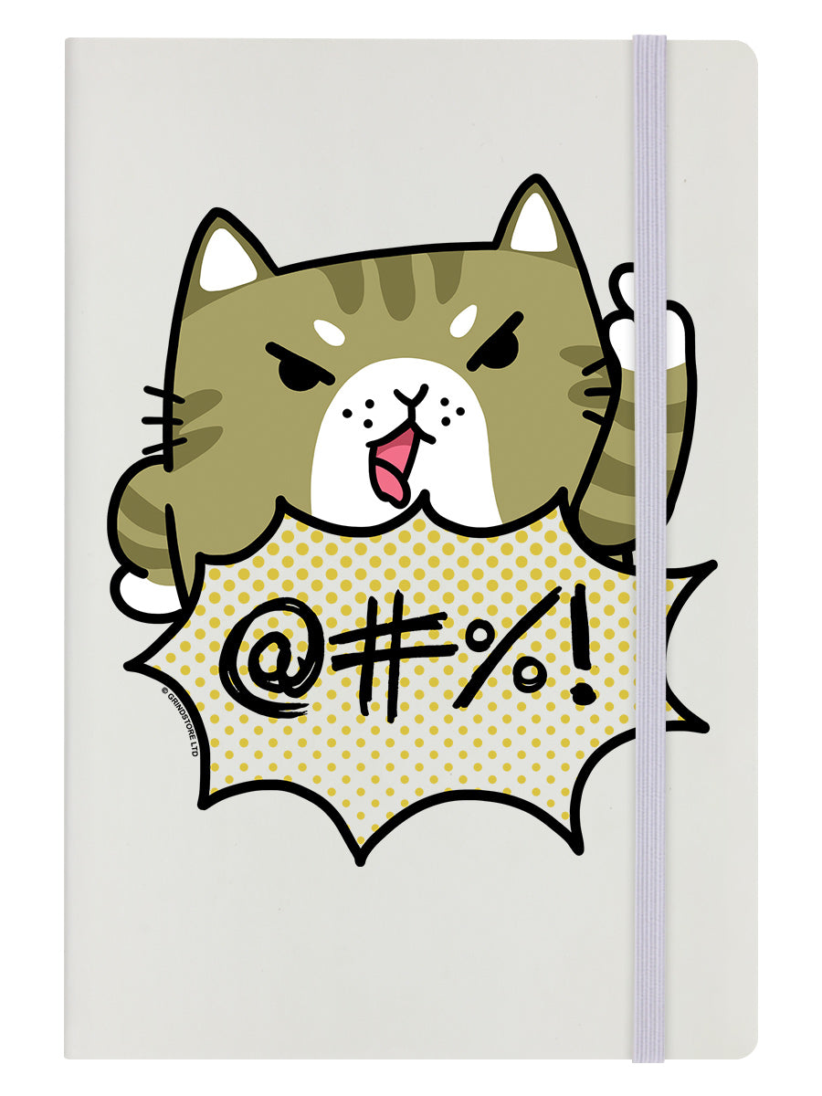 Sweary Cat Cream A5 Hard Cover Notebook