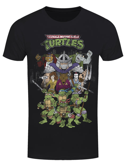 Teenage Mutant Ninja Turtles Cartoon Poster Men's Black T-Shirt