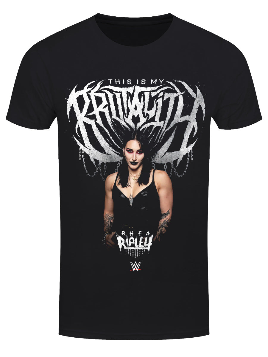 WWE Rhea Ripley Brutality Men's Black T-Shirt