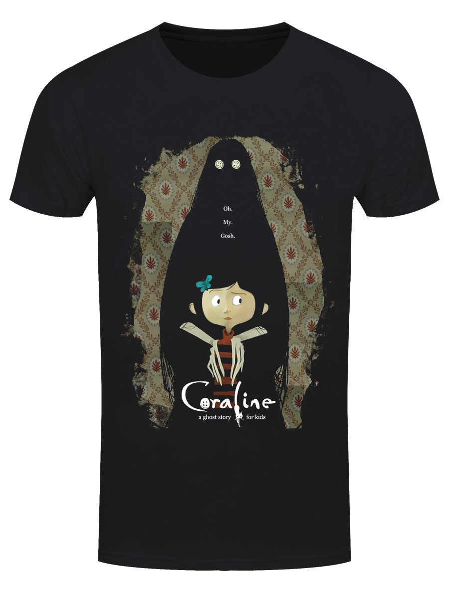 Coraline Oh My Gosh Men's Black T-Shirt