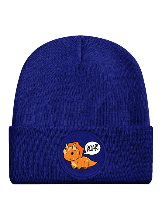 Triceratops Roar! Royal Blue Beanie