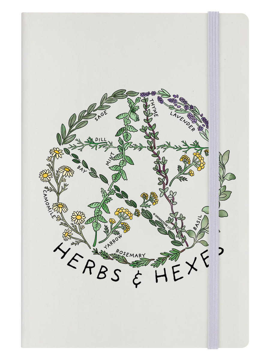 Herbs & Hexes Cream A5 Hard Cover Notebook