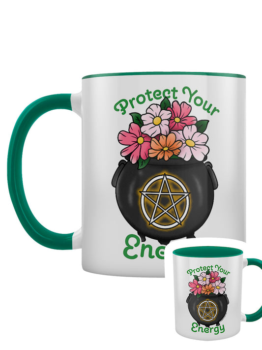 Protect Your Energy Green Inner 2-Tone Mug