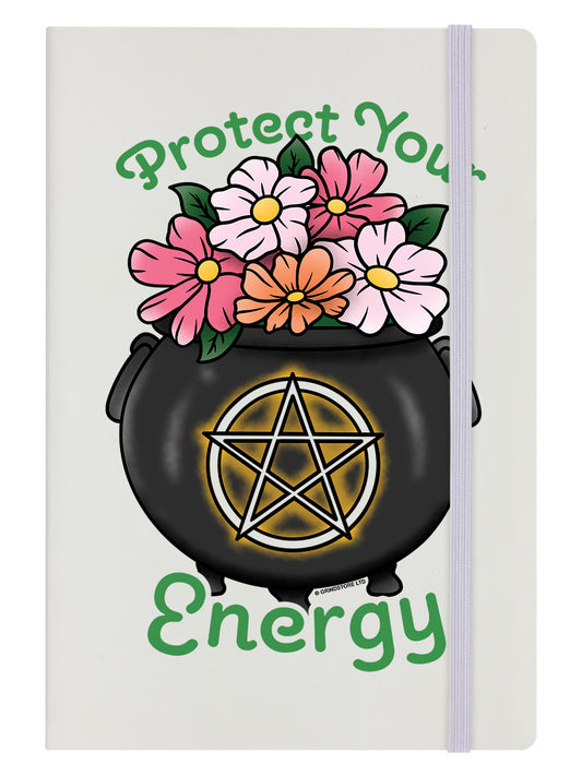 Protect Your Energy Cream A5 Hard Cover Notebook