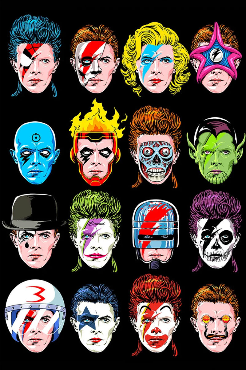 David Bowie Floating Heads Maxi Poster