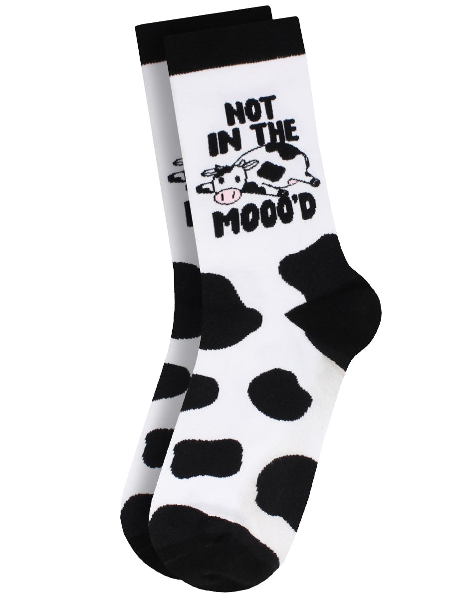 Twisted Soles Not In The Mooo'd Novelty Adult Socks (1 Pair) UK 3-7