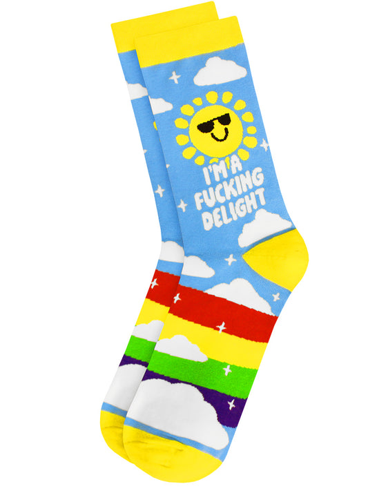 Twisted Soles I'm A Fucking Delight Novelty Adult Socks (1 Pair) UK 8-12